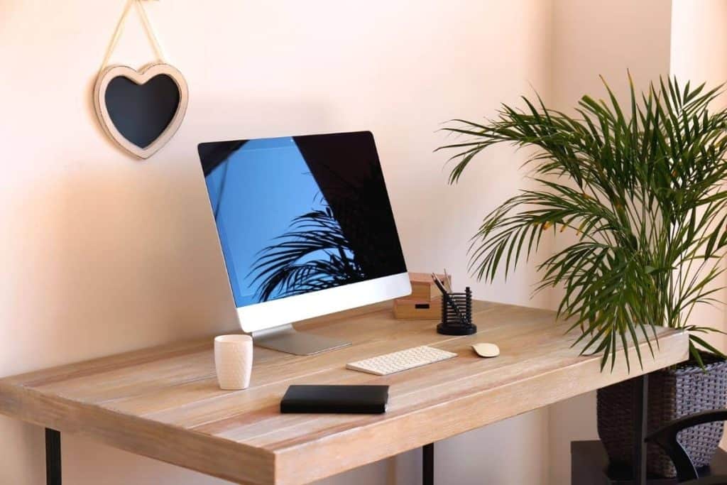 Still life of a home office setup with equipment provided