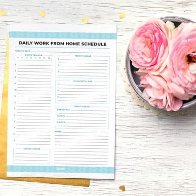 work from home schedule printable